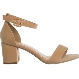 Nude block heel sandal